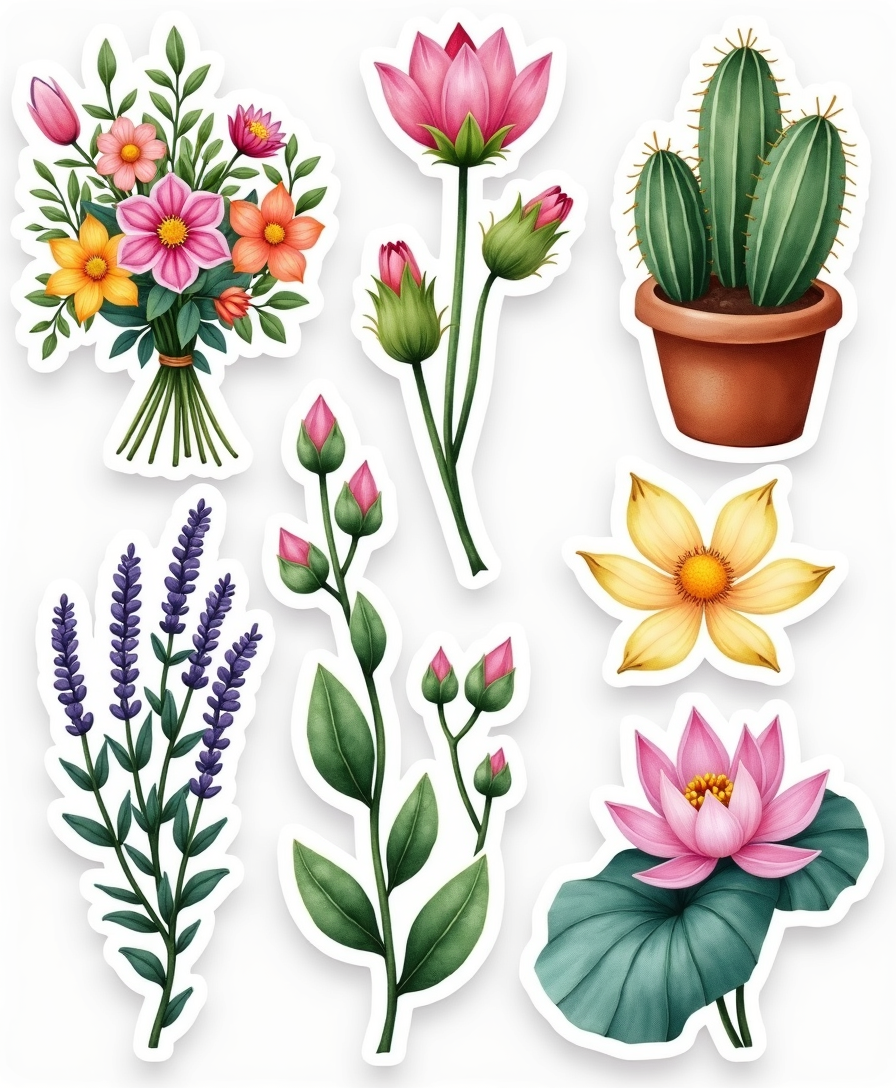 Flowers & Plants - Sticker Sheet v13